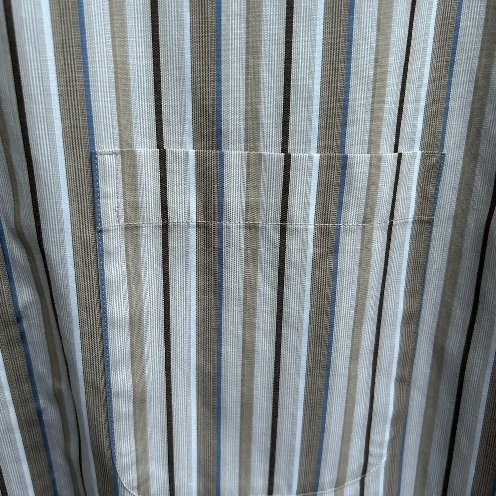 Roundtree & Yorke Classics Mens Short Sleeve Button Down Shirt Striped Large - Picture 5 of 5